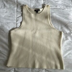 Express Ivory Ribbed Tank Top